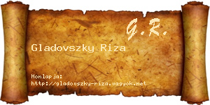 Gladovszky Riza névjegykártya